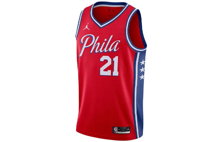 Jordan Brand NBA Philadelphia 76ers Statement Edition Swingman Jersey 'Joel Embiid #21' Red 2020 (CV9490-666)
