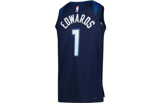 Nike NBA Timberwolves Icon Edition Jersey 'Anthony Edwards #1' Navy 2022 (DN2013-421)