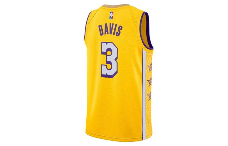 Nike NBA Los Angeles Lakers City Edition Swingman Jersey 'Anthony Davis #3' Gold 2019 (AV4646-732)