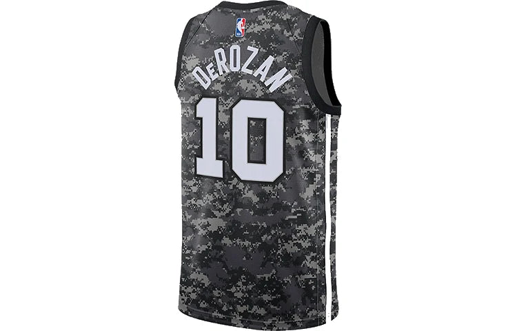Nike NBA Spurs City Edition Jersey 'DeMar DeRozan #10' Black Camo 2018 (AJ4644-014)