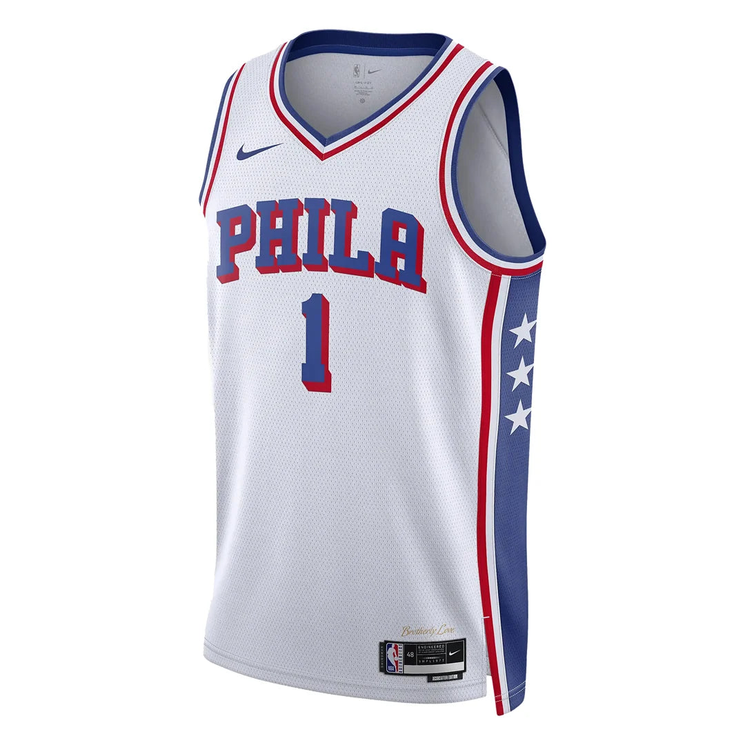 Nike NBA 76ers Association Edition Jersey 'James Harden #1' White 2023 (DX8472-100)