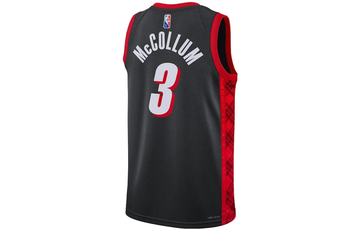 Nike NBA Trail Blazers City Edition Jersey 'CJ McCollum #3' Black 2021 (DB4043-012)