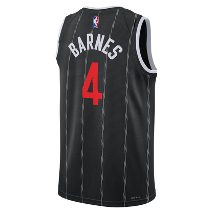 Nike NBA Toronto Raptors City Edition Swingman Jersey 'Scottie Barnes #4' Black 2023 (HM5997-011)