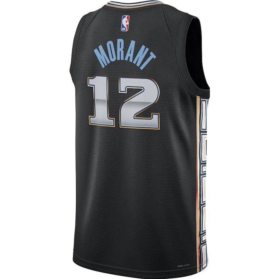 Nike NBA Grizzlies City Edition Swingman Jersey 'Ja Morant #12' Black 2022 (DO9598-010)