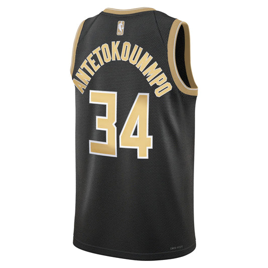 Nike NBA Milwaukee Bucks Select Series Swingman Jersey 'Giannis Antetokounmpo #34' Black 2023 (FN5911-053)