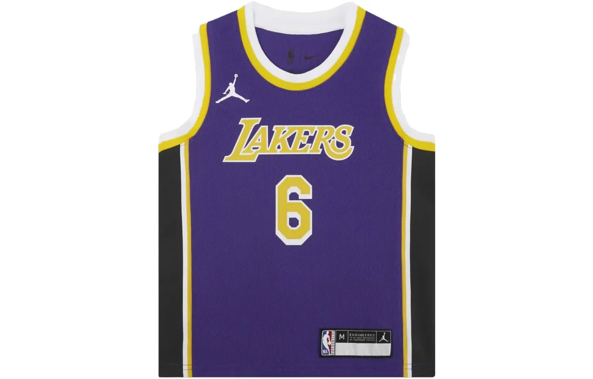 Jordan Brand NBA Los Angeles Lakers Statement Edition Youth Jersey 'LeBron James #6' Purple 2021 (DR1055-504)