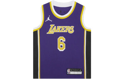 Jordan Brand NBA Los Angeles Lakers Statement Edition Youth Jersey 'LeBron James #6' Purple 2021 (DR1055-504)