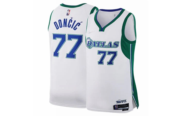 Nike NBA Dallas Mavericks 75th Anniversary City Edition Swingman Jersey 'Luka Dončić #77' White (DB4023-100)