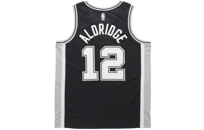 Nike NBA Spurs Icon Edition Jersey 'LaMarcus Aldridge #12' Black 2017 (864509-011)