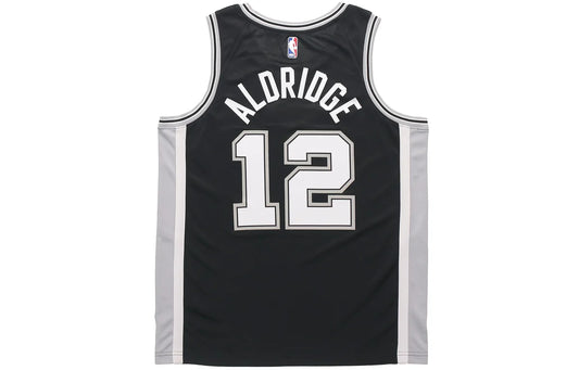 Nike NBA Spurs Icon Edition Jersey 'LaMarcus Aldridge #12' Black 2017 (864509-011)
