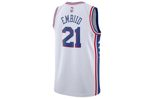 Nike NBA Philadelphia 76ers Association Edition Swingman Jersey 'Joel Embiid #21' White (864441-102)