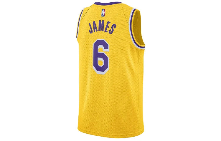 Nike NBA Los Angeles Lakers Icon Edition Swingman Jersey 'LeBron James #6' Gold (CW3669-738)