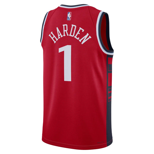 Jordan Brand NBA Clippers Statement Edition Jersey 'James Harden #1' Red 2023 (FQ4720-659)
