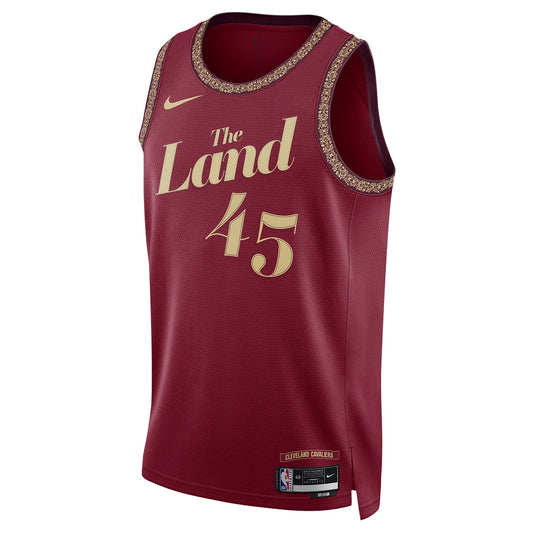 Nike NBA Cavaliers City Edition Jersey 'Donovan Mitchell #45' Wine 2023 (DX8498-601)