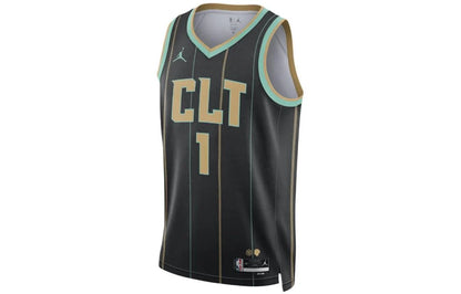 Jordan NBA Hornets City Edition Jersey 'LaMelo Ball #1' Black 2022 (DO9587-011)