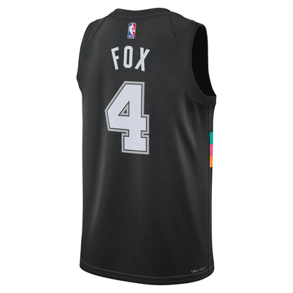 Nike NBA San Antonio Spurs City Edition Swingman Jersey 'De'Aaron Fox #4' Black 2024 (HM5996-015)