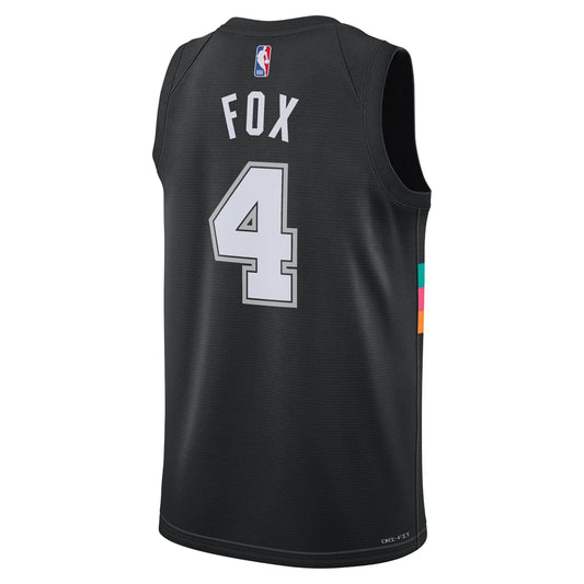 Nike NBA San Antonio Spurs City Edition Swingman Jersey 'De'Aaron Fox #4' Black 2024 (HM5996-015)