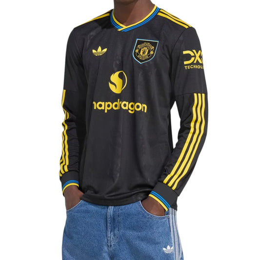 adidas Manchester United 2025/26 Third Long-Sleeve Jersey Black (KD4226) - Asia Sizing