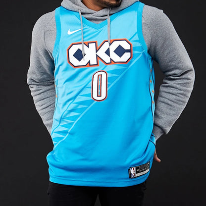 Nike NBA Thunder City Edition Jersey 'Russell Westbrook #0' Teal 2018 (AJ4632-445)