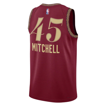 Nike NBA Cavaliers City Edition Jersey 'Donovan Mitchell #45' Wine 2023 (DX8498-601)