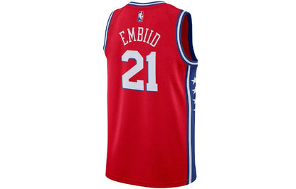 Jordan Brand NBA Philadelphia 76ers Statement Edition Swingman Jersey 'Joel Embiid #21' Red 2020 (CV9490-666)
