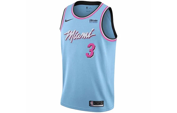 Nike NBA Heat ViceWave City Edition Jersey 'Dwyane Wade #3' Blue 2019 (AV4650-425)