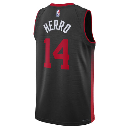 Nike NBA Heat City Edition Jersey 'Tyler Herro #14' Black 2023 (DX8508-013)