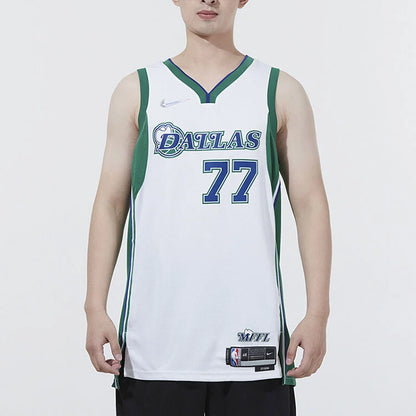 Nike NBA Dallas Mavericks 75th Anniversary City Edition Swingman Jersey 'Luka Dončić #77' White (DB4023-100)