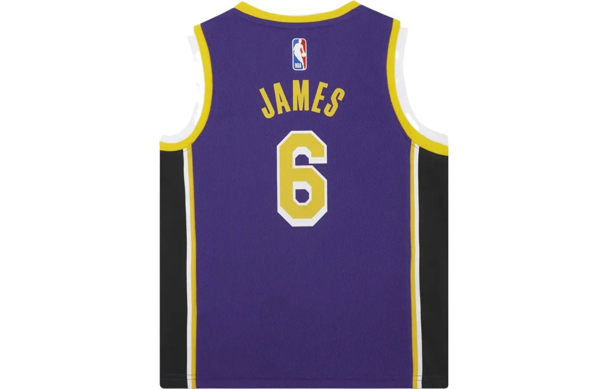 Jordan Brand NBA Los Angeles Lakers Statement Edition Youth Jersey 'LeBron James #6' Purple 2021 (DR1055-504)