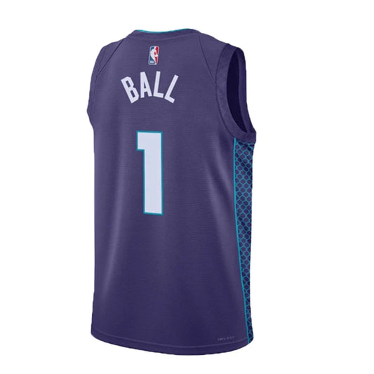 Jordan NBA Charlotte Hornets Statement Edition Swingman Jersey 'LaMelo Ball #1' New Orchid Purple 2022 (DO9520-567)