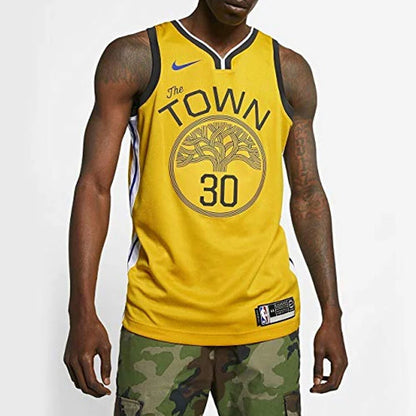 Nike NBA Golden State Warriors Earned Edition Jersey 'Stephen Curry #30' Gold 2018-19 (BQ1159-731)