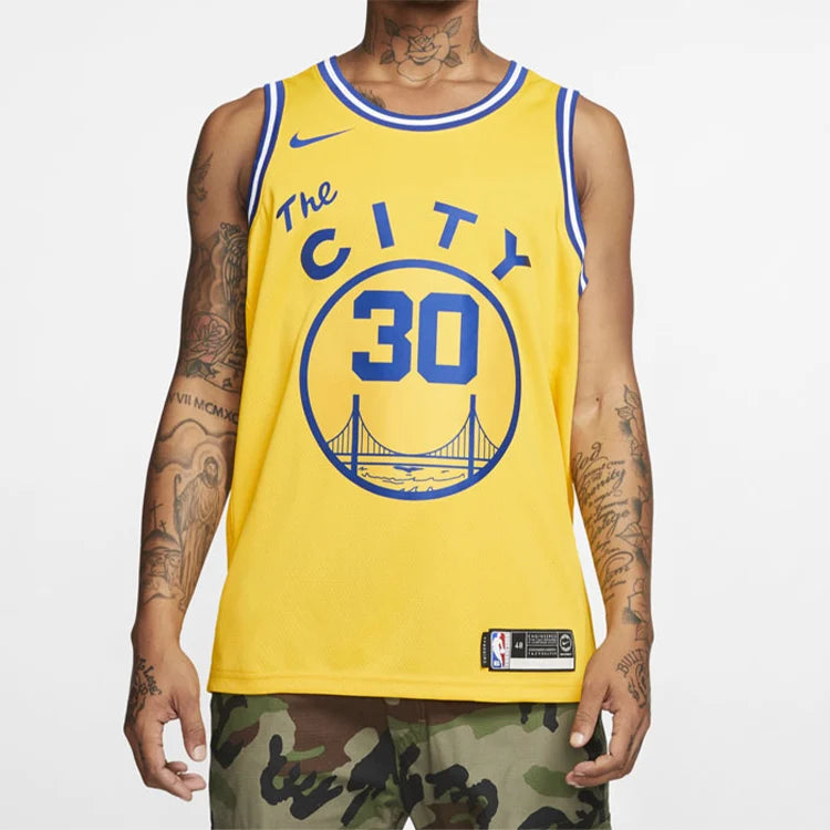 Nike NBA Golden State Warriors Classic Edition Swingman Jersey 'Stephen Curry #30' Gold 2019 (BQ8109-729)