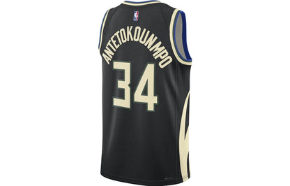 Jordan Brand NBA Milwaukee Bucks Statement Edition Swingman Jersey 'Giannis Antetokounmpo #34' Black 2022 (DO9533-010)