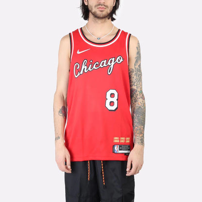 Nike NBA Bulls City Edition Jersey 'Zach LaVine #8' Red 2021 (DB4021-657)
