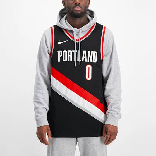 Nike NBA Portland Trail Blazers Icon Edition Swingman Jersey 'Damian Lillard #0' Black (CW3680-010)