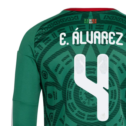 adidas Mexico 2026 Home Long-Sleeve Jersey 'E. Álvarez #4' Bold Green Asia Sizing (KW7742)