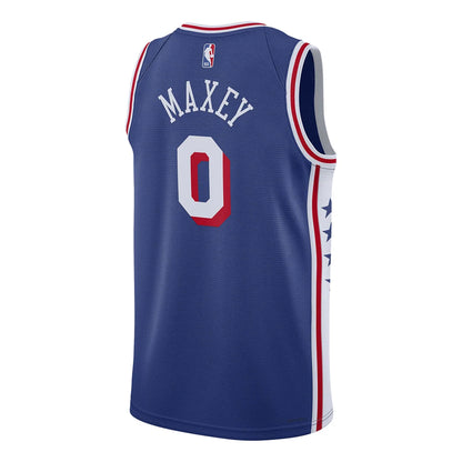 Nike NBA 76ers Statement Edition Jersey 'Tyrese Maxey #0' Blue 2022 (DX8620-403)