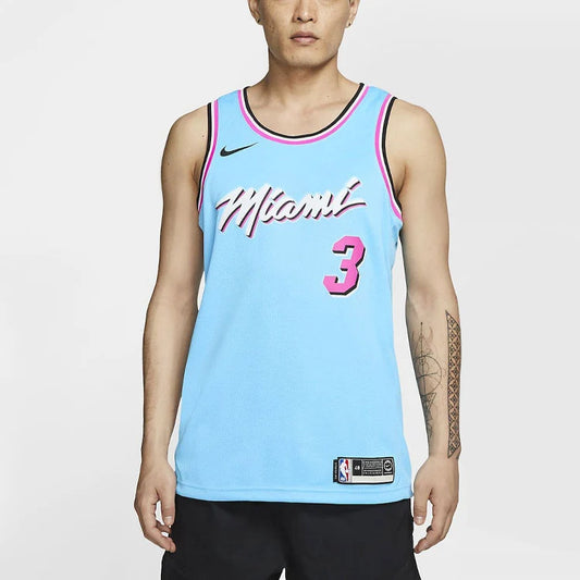 Nike NBA Heat ViceWave City Edition Jersey 'Dwyane Wade #3' Blue 2019 (AV4650-425)