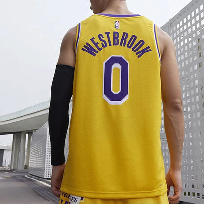 Nike NBA Lakers Icon Edition Jersey 'Russell Westbrook #0' Gold 2021 (CW3669-741)
