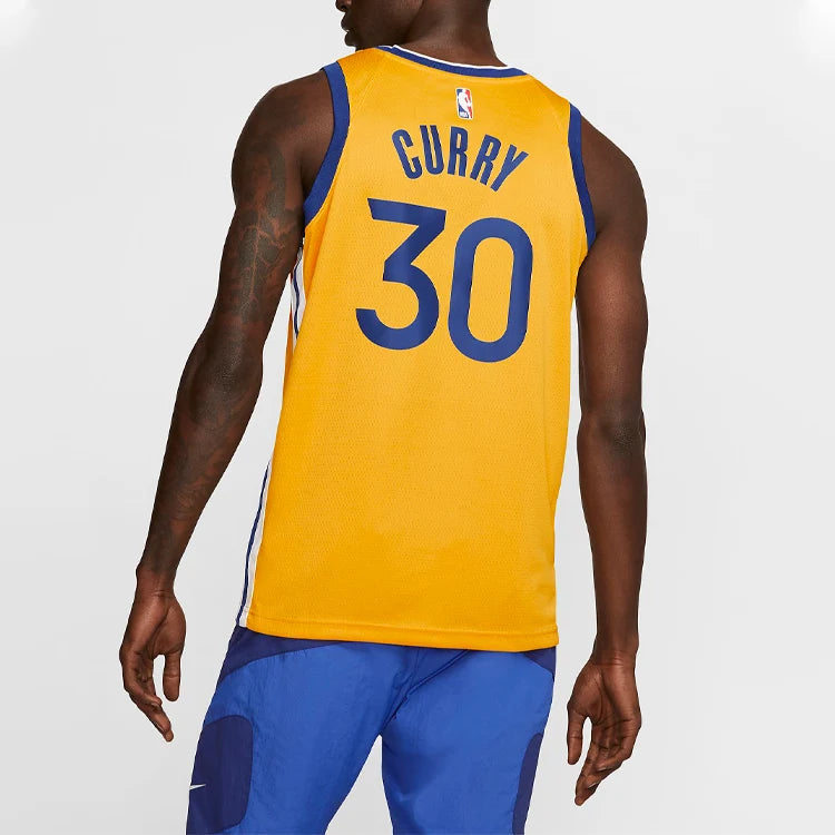Nike NBA Golden State Warriors The Bay City Edition Swingman Jersey 'Stephen Curry #30' Gold (AT9799-731)