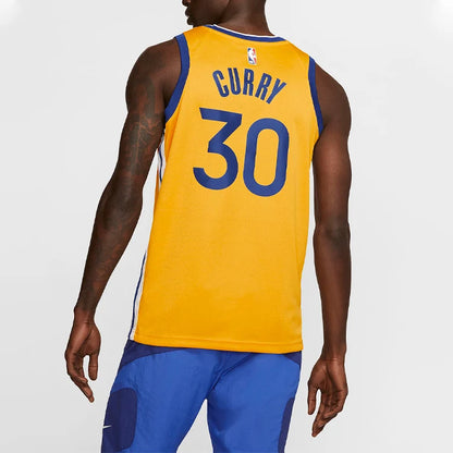Nike NBA Golden State Warriors The Bay City Edition Swingman Jersey 'Stephen Curry #30' Gold (AT9799-731)