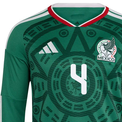 adidas Mexico 2026 Home Long-Sleeve Jersey 'E. Álvarez #4' Bold Green Asia Sizing (KW7742)