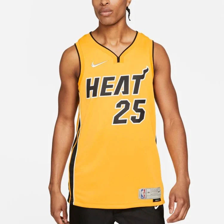 Nike NBA Heat Earned Edition Swingman Jersey 'Kendrick Nunn #25' Gold (CN9934-719)