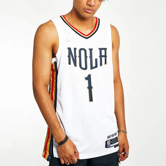 Nike NBA New Orleans Pelicans City Edition Jersey 'Zion Williamson #1' White 2021-22 (DB4037-100)