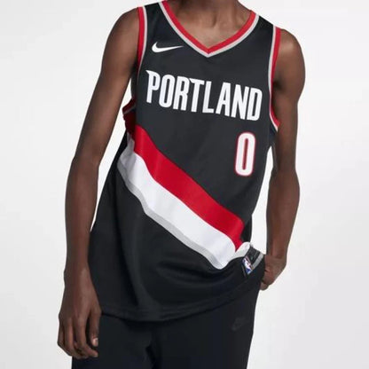 Nike NBA Portland Trail Blazers Icon Edition Swingman Jersey 'Damian Lillard #0' Black 2017 (864505-010)