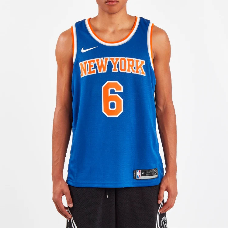 Nike NBA New York Knicks Icon Edition Swingman Jersey 'Kristaps Porzingis #6' Blue (864495-495)