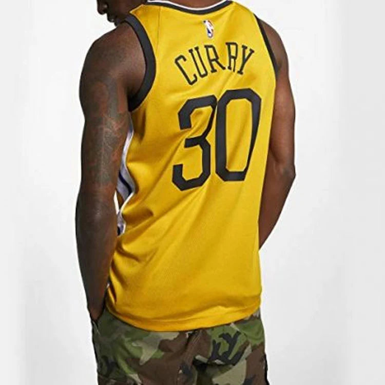Nike NBA Golden State Warriors Earned Edition Jersey 'Stephen Curry #30' Gold 2018-19 (BQ1159-731)
