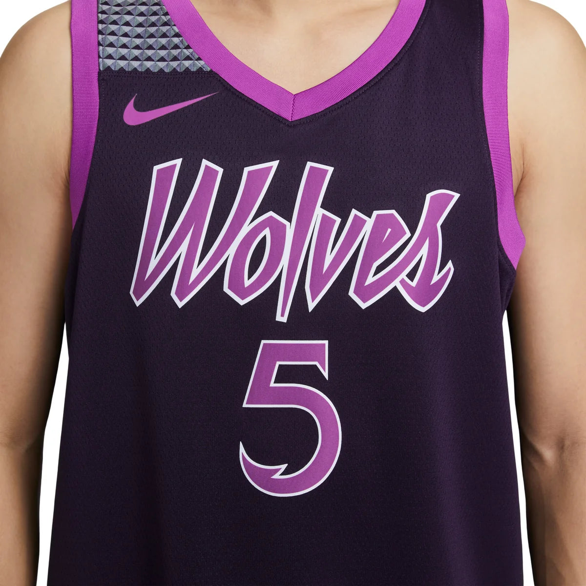 Nike NBA Minnesota Timberwolves City Edition Swingman Jersey 'Anthony Edwards #5' Deep Purple 2023 MPLS Sound (HM6334-525)