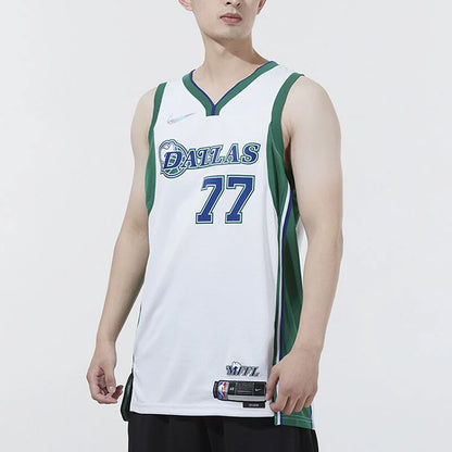 Nike NBA Dallas Mavericks 75th Anniversary City Edition Swingman Jersey 'Luka Dončić #77' White (DB4023-100)