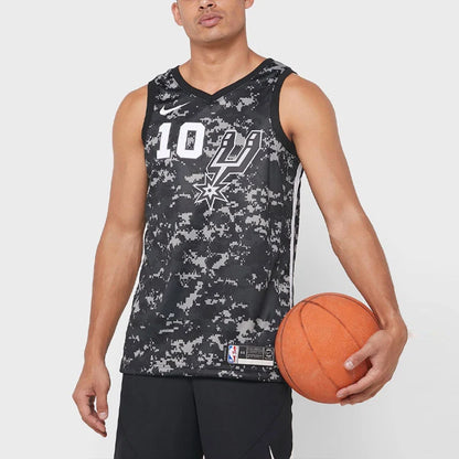 Nike NBA Spurs City Edition Jersey 'DeMar DeRozan #10' Black Camo 2018 (AJ4644-014)